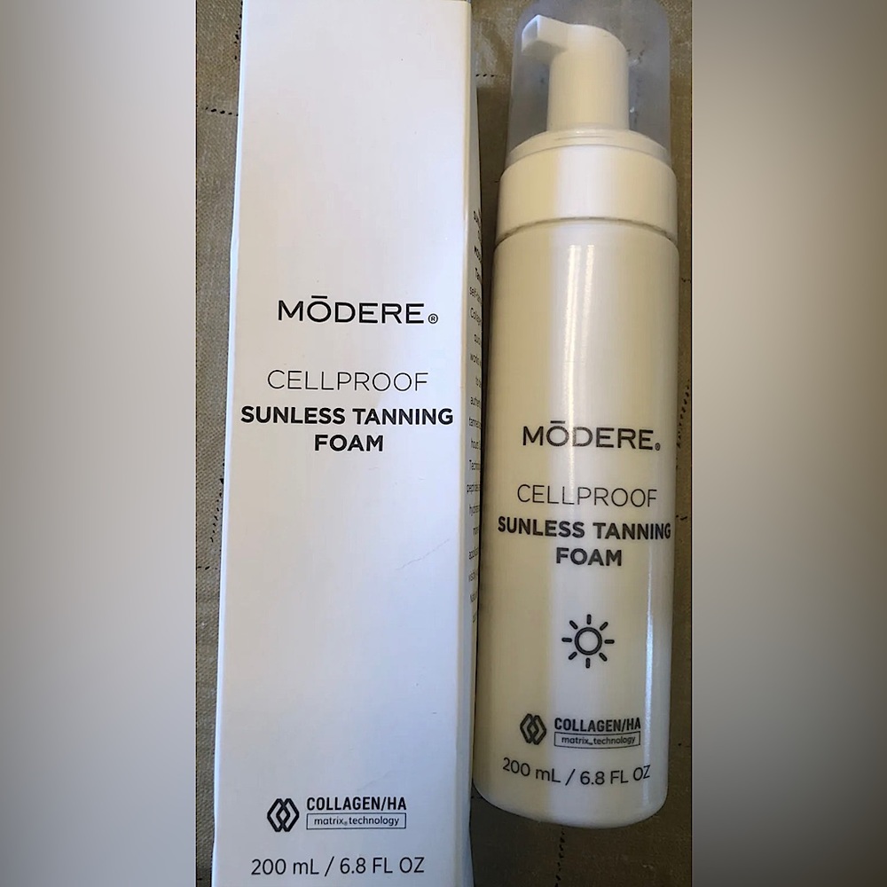 COPY - Modere, brand new cellproof sunless tanning foam.